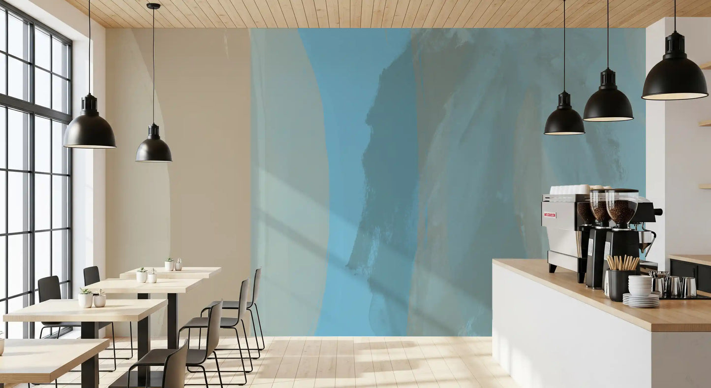 Abstract Coastal Blue Layers Wall Mural