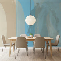 Abstract Coastal Blue Layers Wall Mural