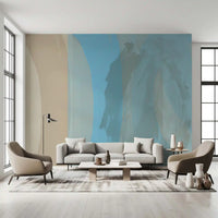 Abstract Coastal Blue Layers Wall Mural