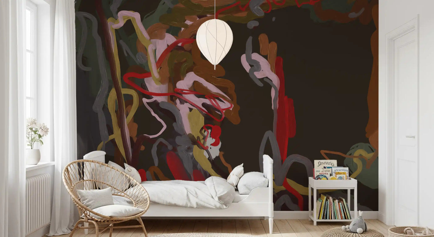 Abstract Painted Trails Wall Mural