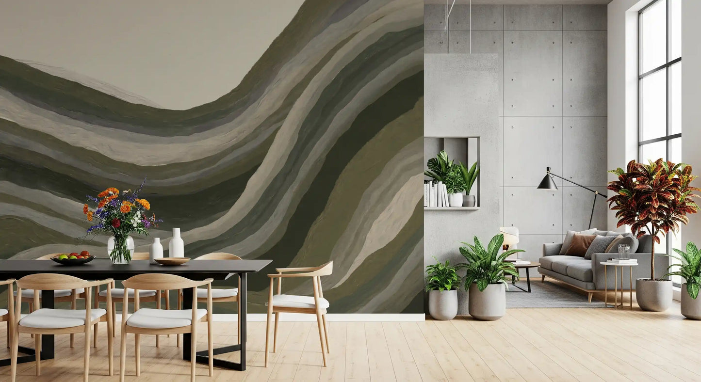 Olive Sage Rolling Hills Wall Mural