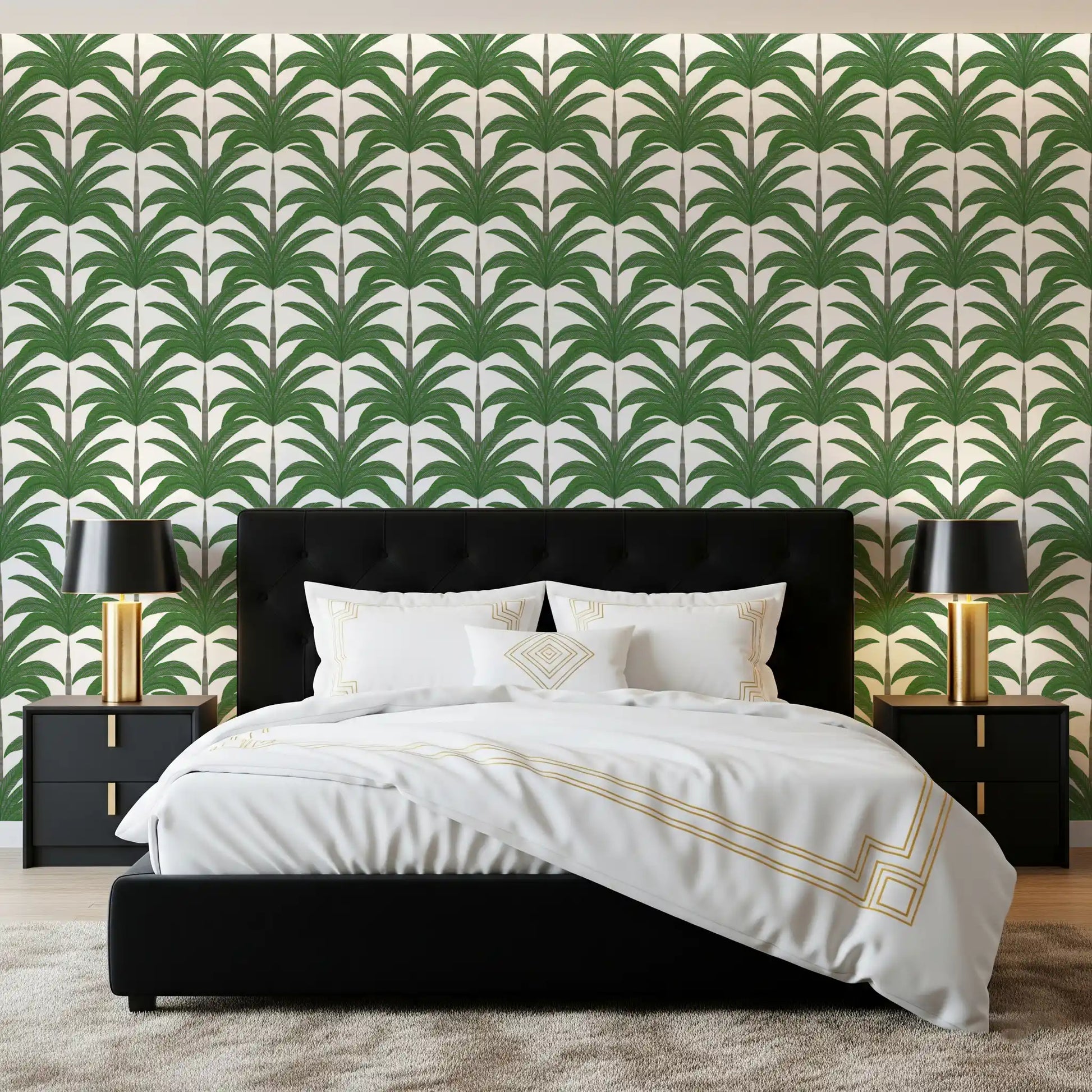 Arched Palm Frond Botanical Art Wallpaper⁠