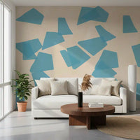 Floating Azure Fragments Wall Mural
