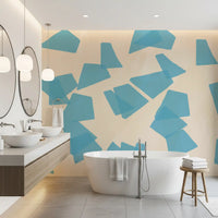 Floating Azure Fragments Wall Mural