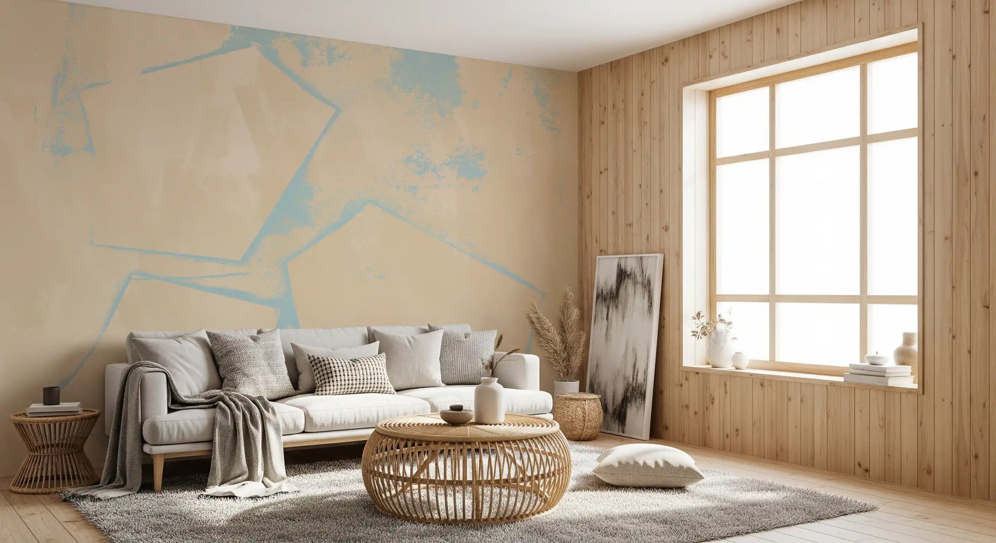 Geometric Sand and Sky Abstract Wall Mural