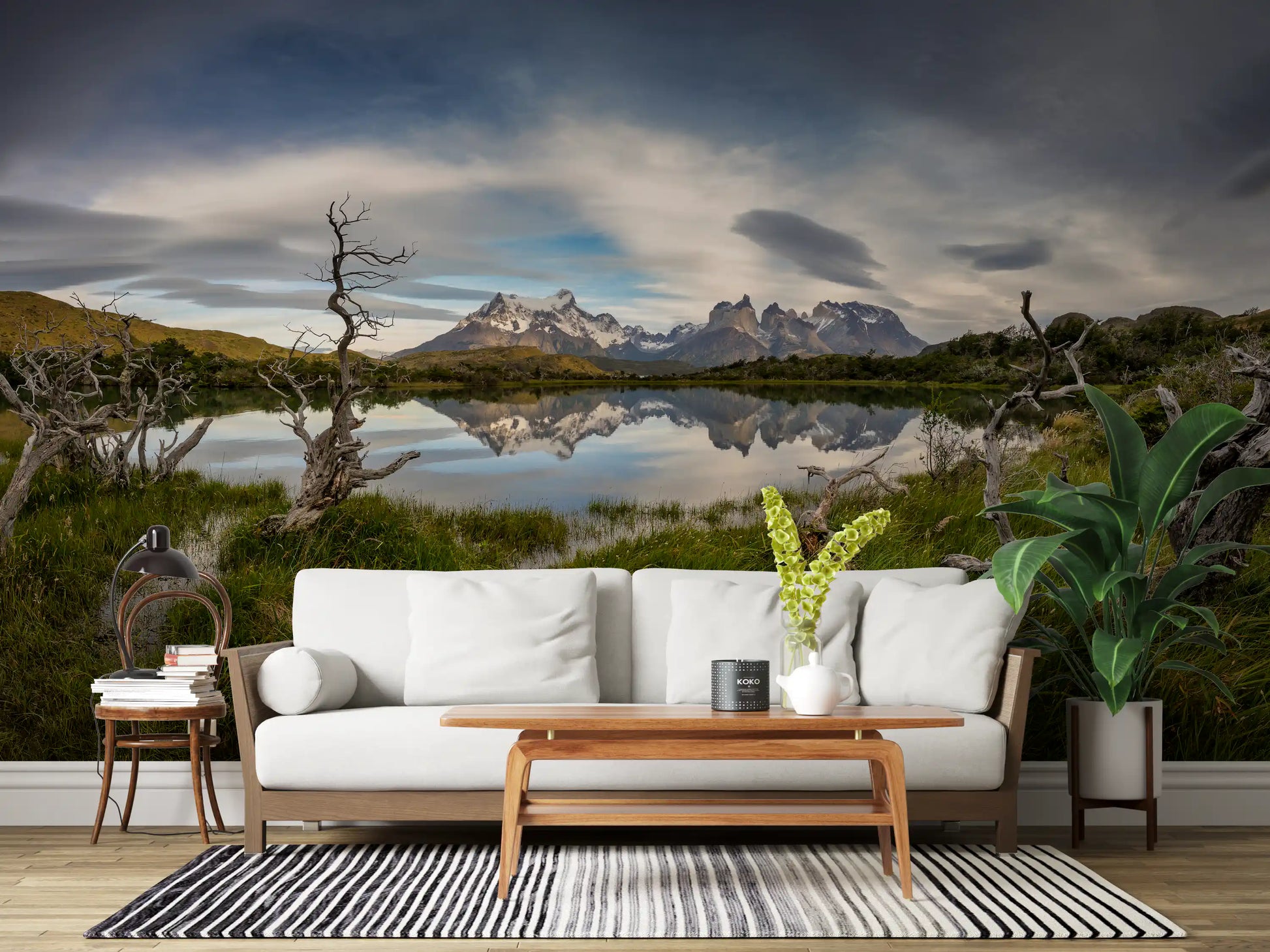 Patagonian Mountain Reflection Wall Mural