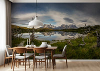 Patagonian Mountain Reflection Wall Mural