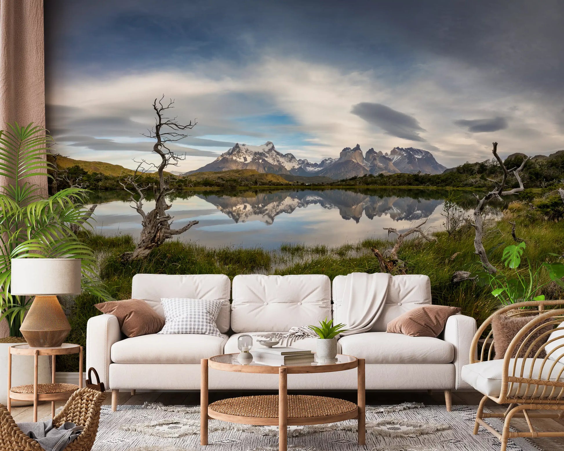 Patagonian Mountain Reflection Wall Mural
