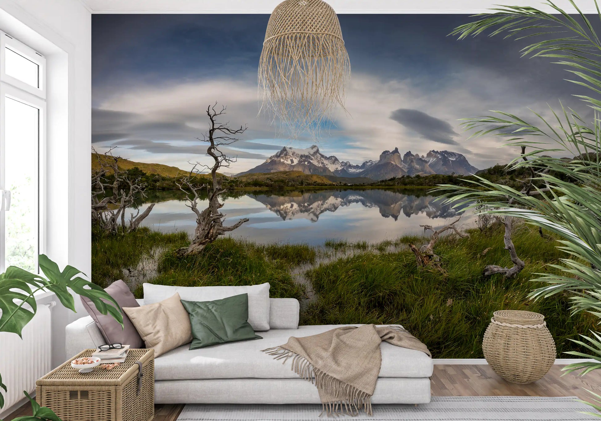 Patagonian Mountain Reflection Wall Mural