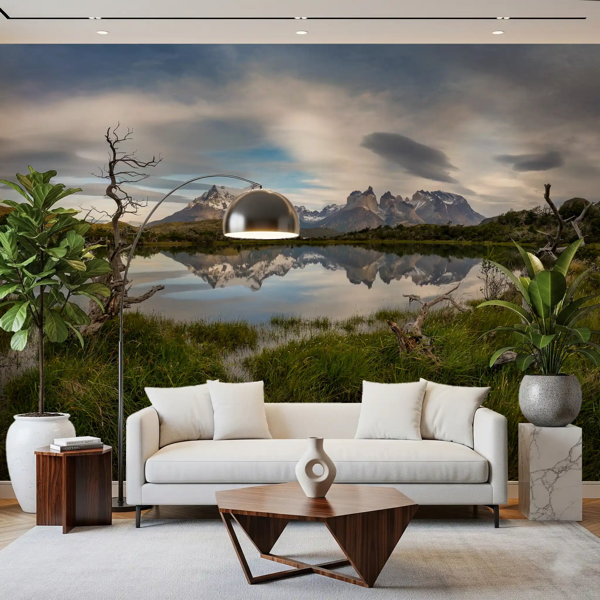 Patagonian Mountain Reflection Wall Mural