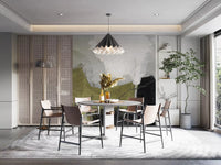 Layered Monochrome and Olive Organic Shapes Wall Mural
