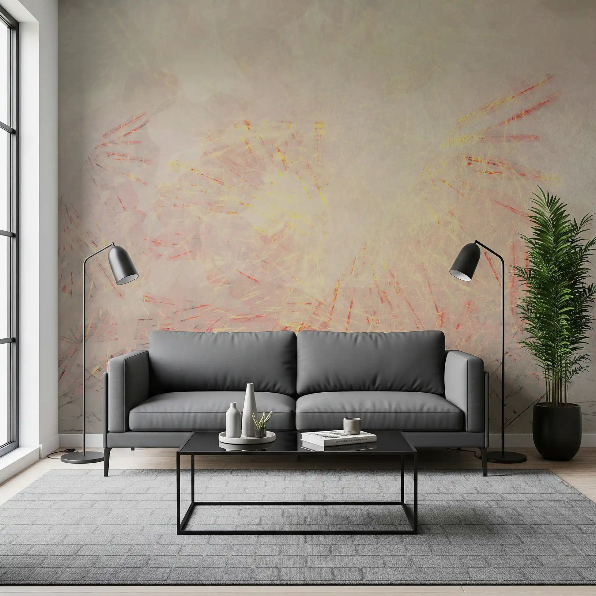 Abstract Golden Dawn Wisps Wall Mural