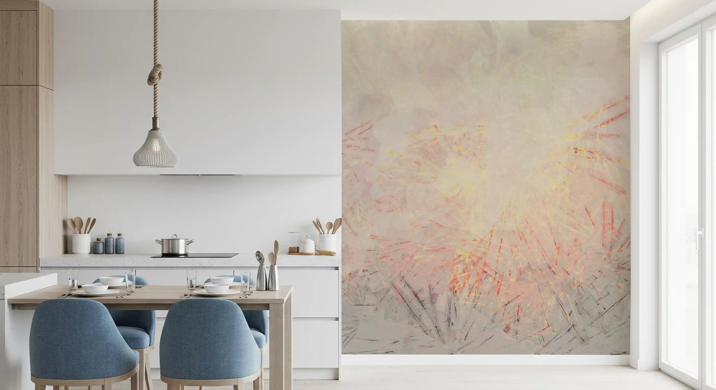 Abstract Golden Dawn Wisps Wall Mural