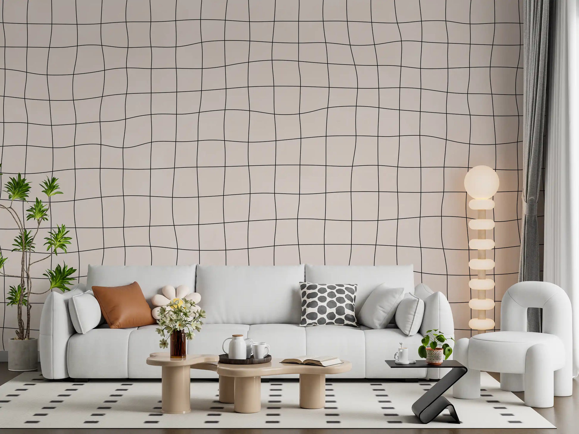 Soft Flowing Check Wall Mural