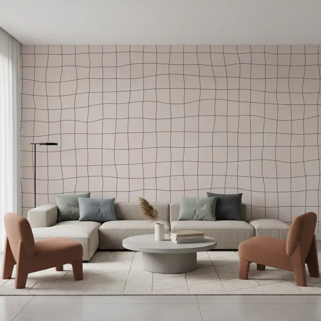 Soft Flowing Check Wall Mural