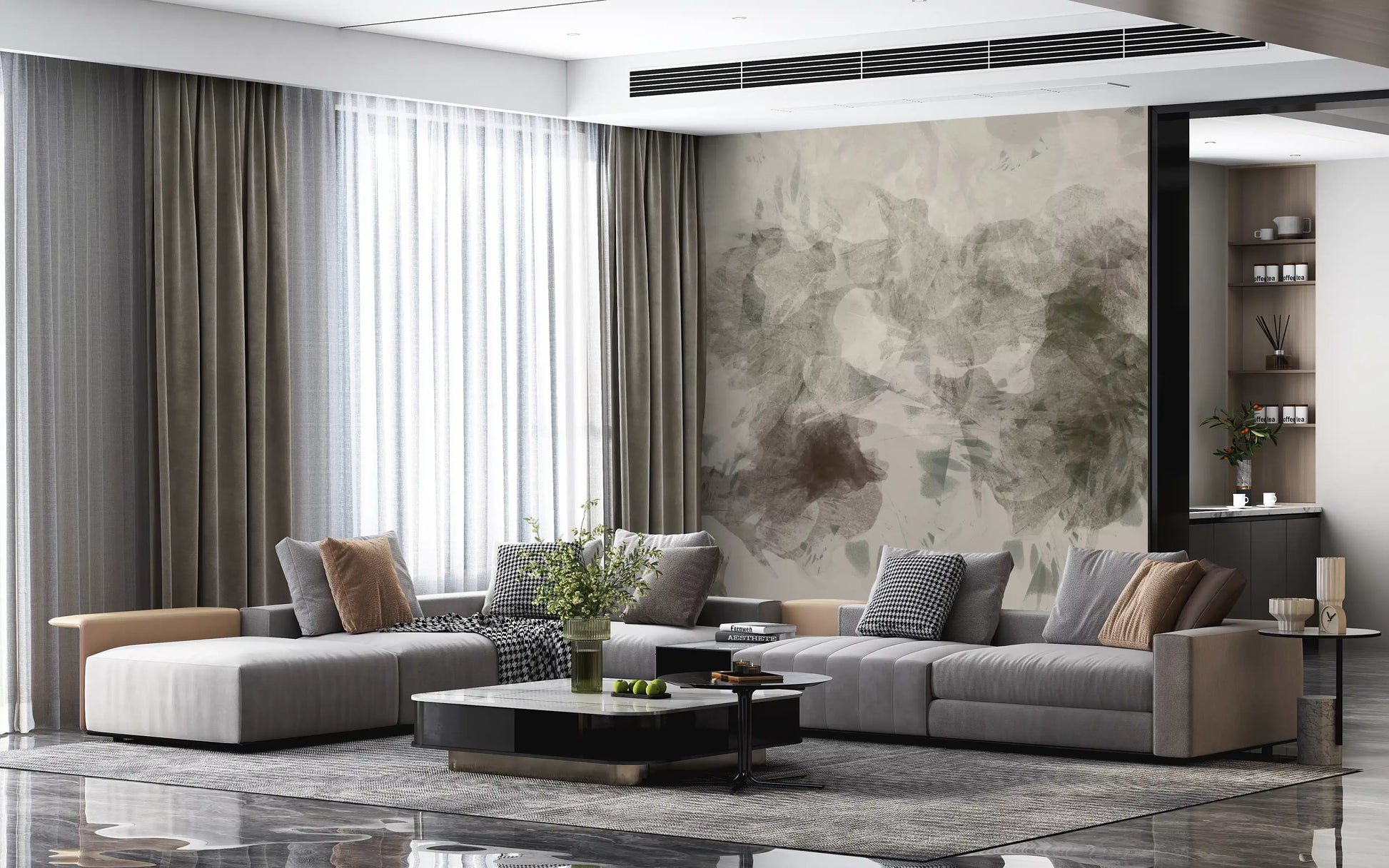 Ethereal Smoke Wash Wall Mural