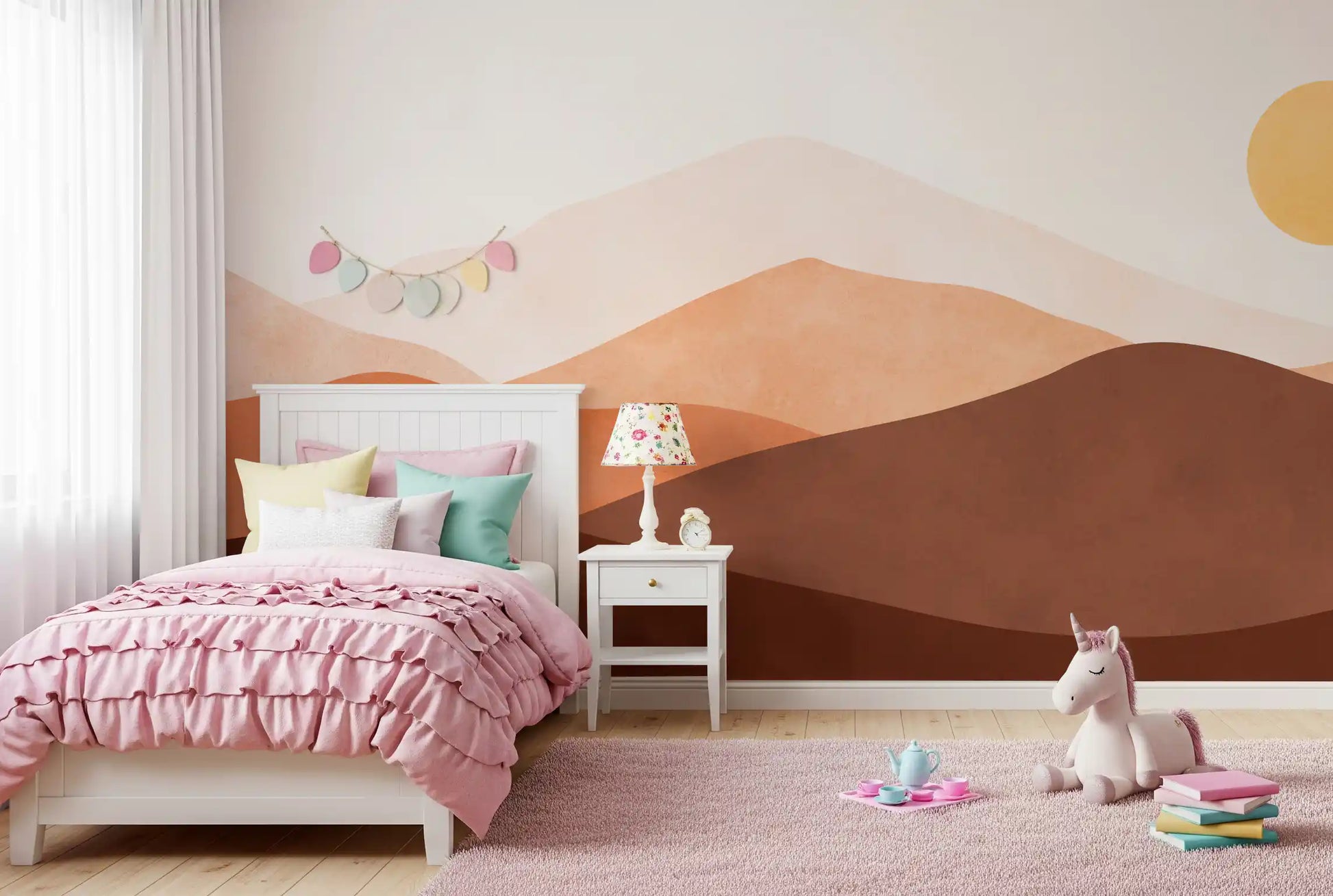 Abstract Ombre Mountains Wall Mural
