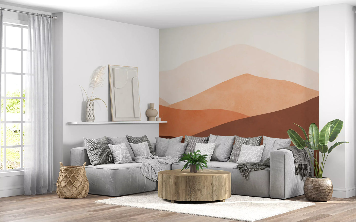 Abstract Ombre Mountains Wall Mural