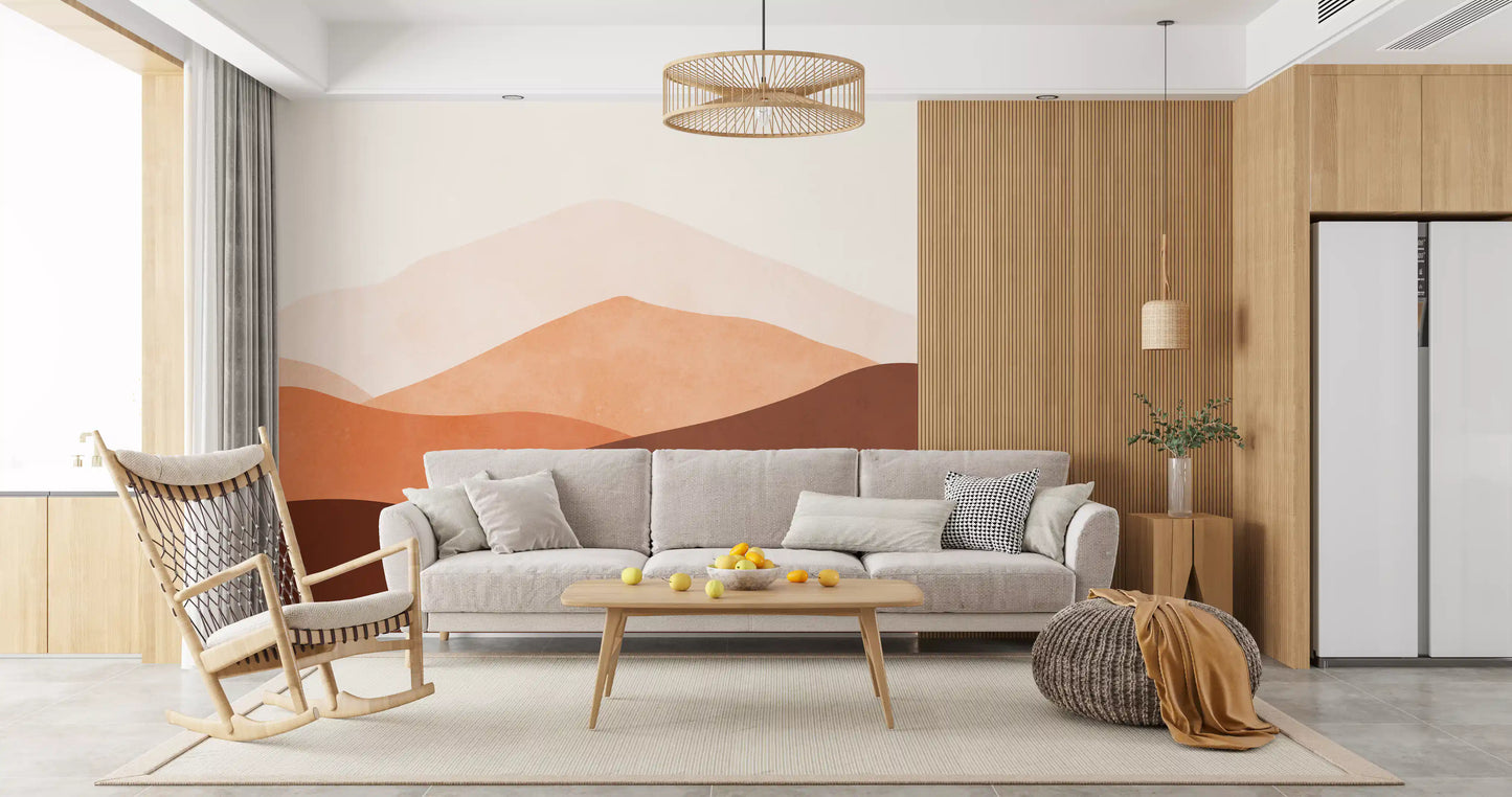 Abstract Ombre Mountains Wall Mural