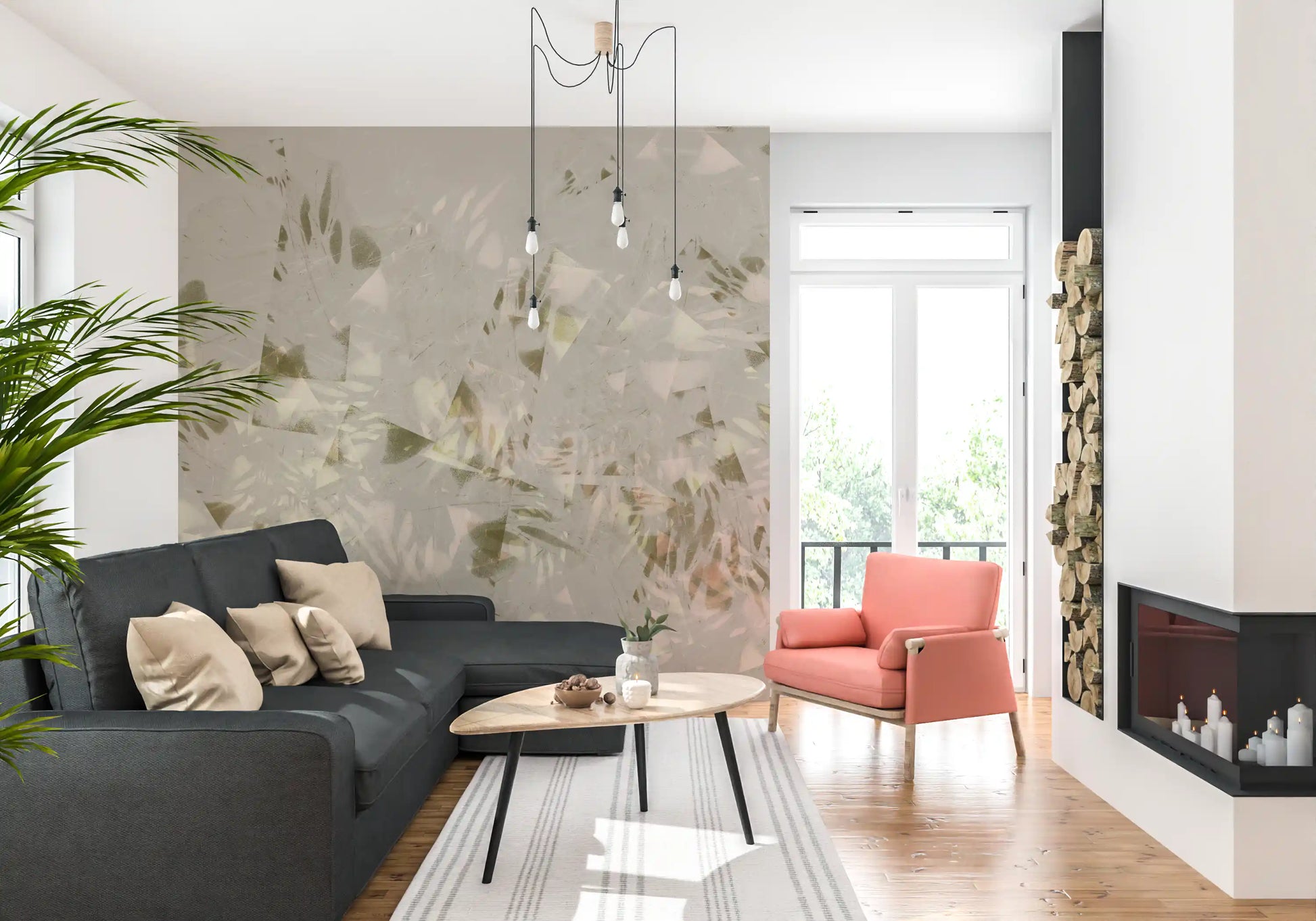 Soft Brushstroke Foliage Wall Mural