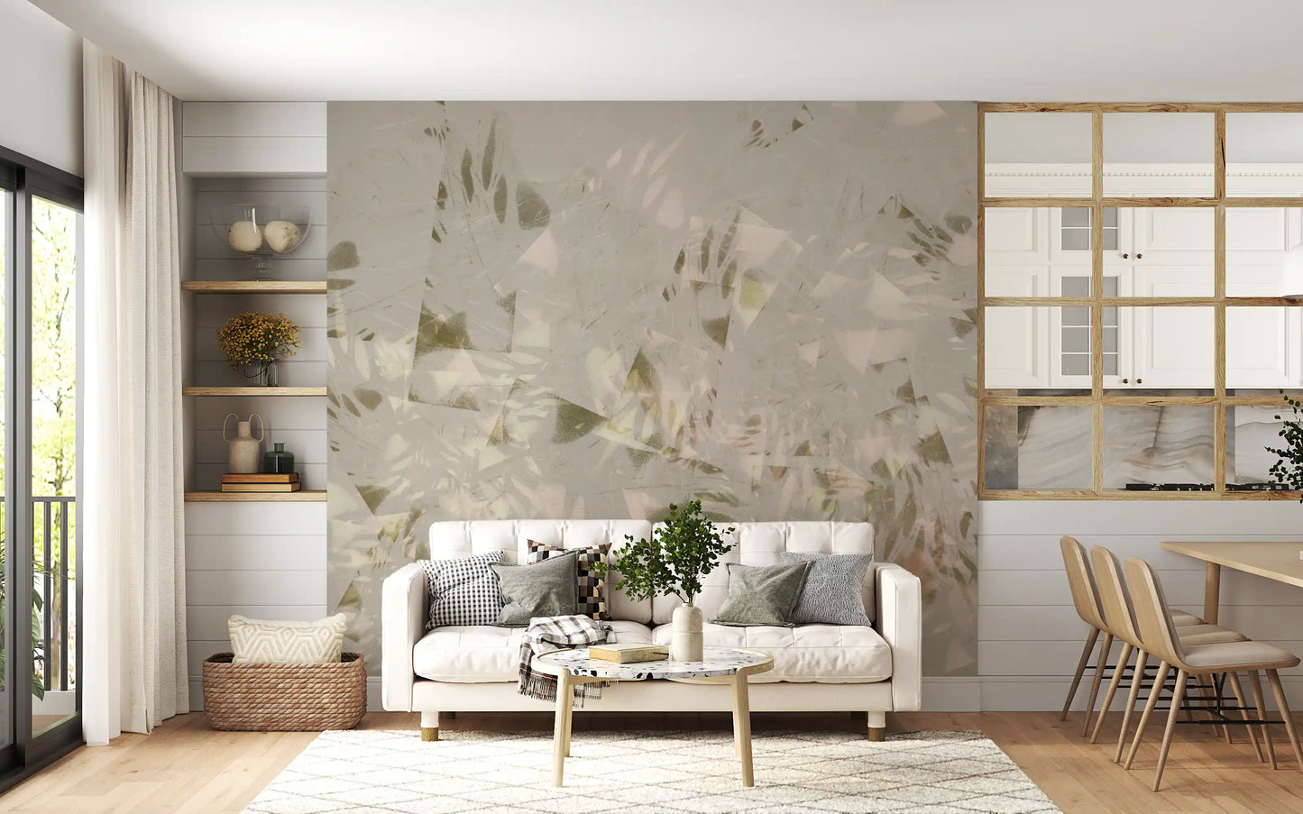 Soft Brushstroke Foliage Wall Mural