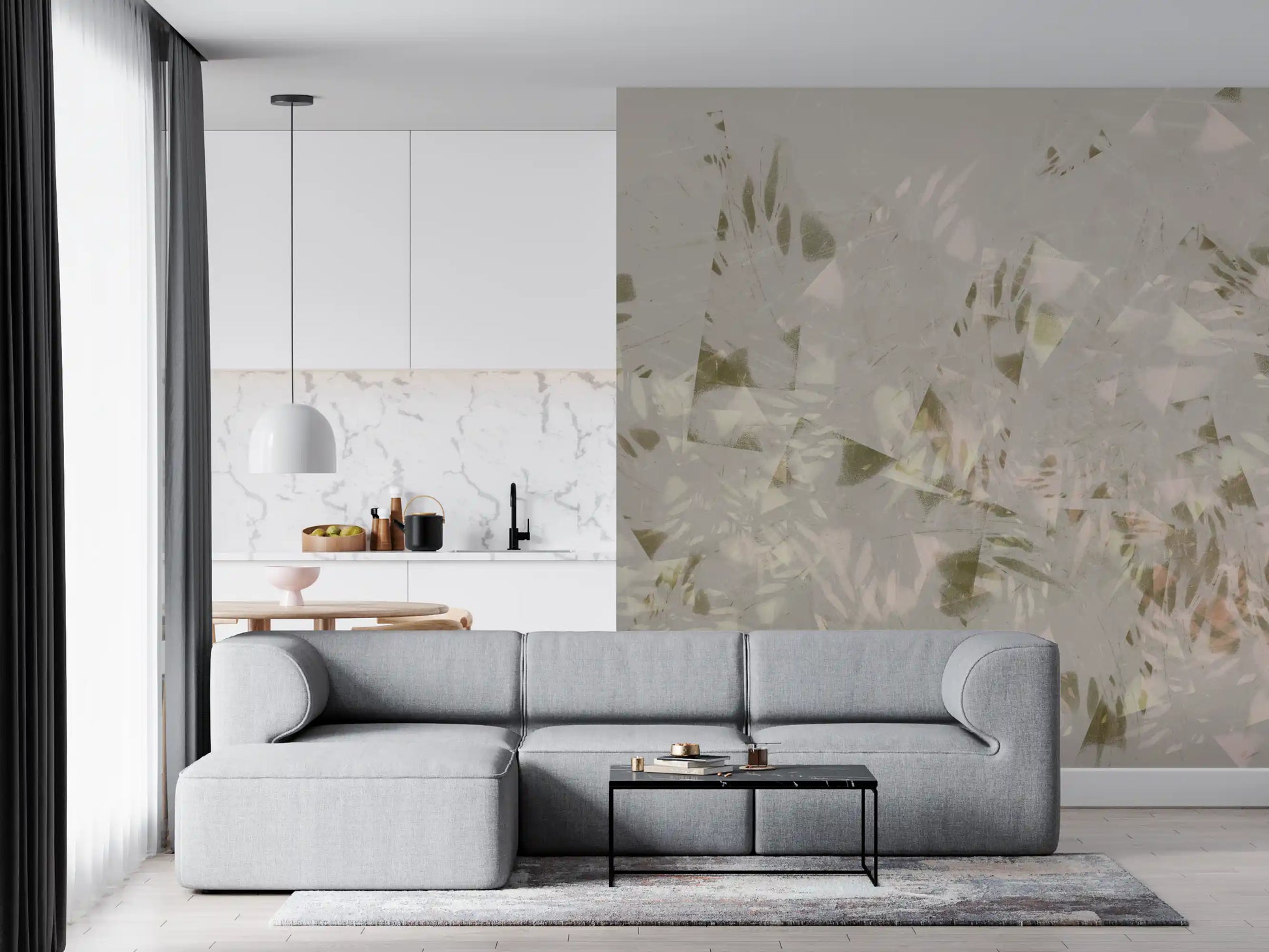 Soft Brushstroke Foliage Wall Mural
