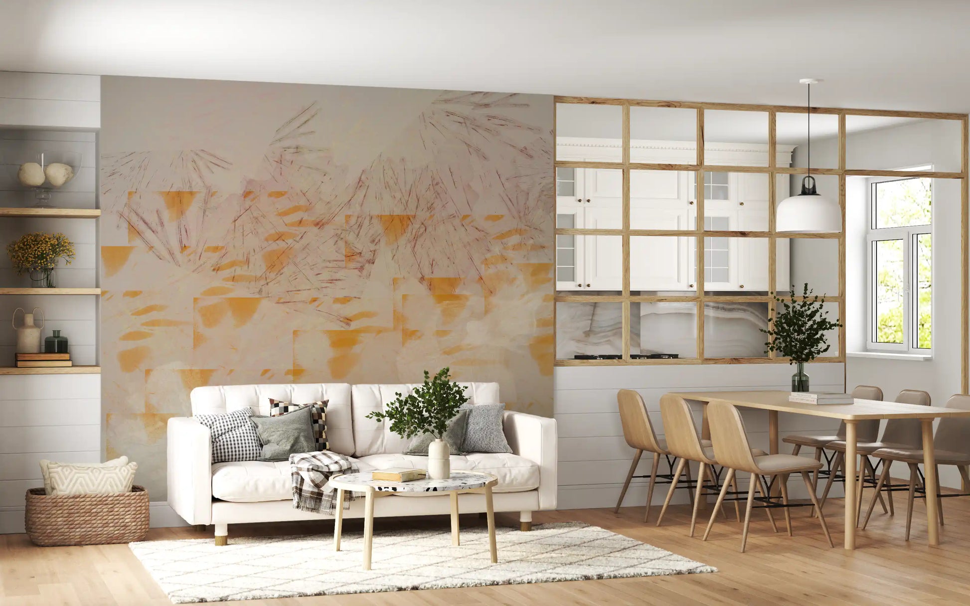 Abstract Earthy Textured Layers Wall Mural