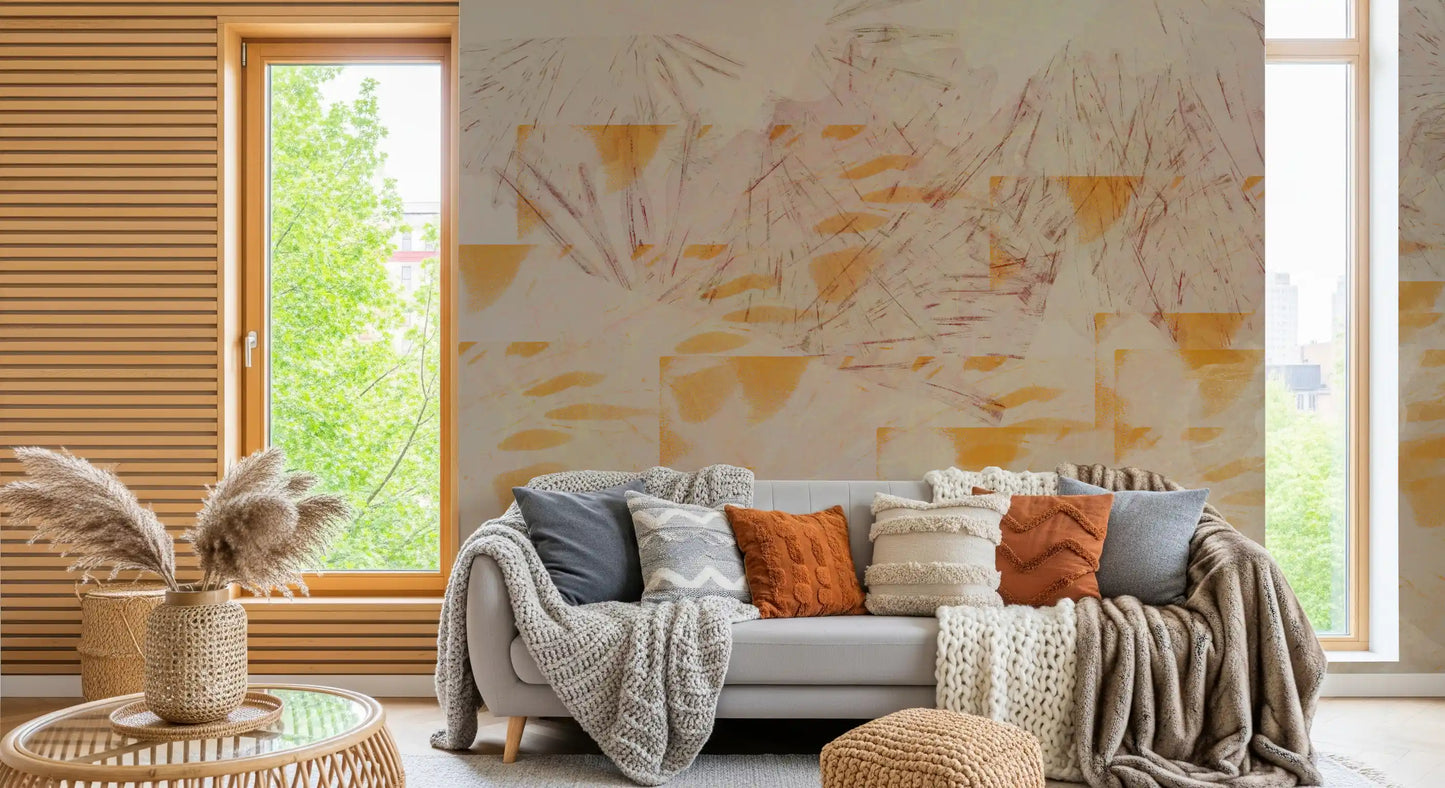 Abstract Earthy Textured Layers Wall Mural
