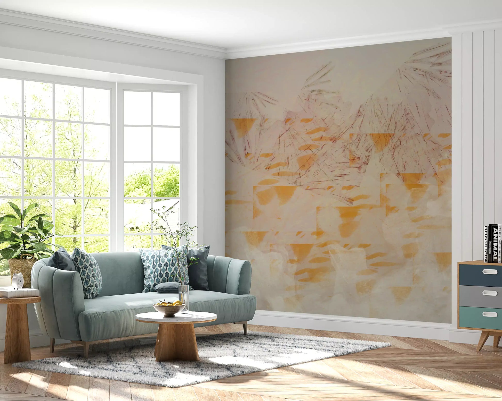 Abstract Earthy Textured Layers Wall Mural