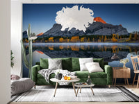 Golden Peak Alpine Reflection Wall Mural