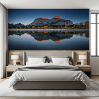Golden Peak Alpine Reflection Wall Mural