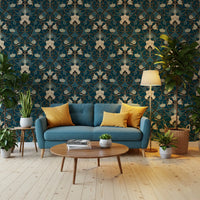 Heritage Botanical Scrollwork Wallpaper⁠