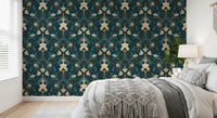 Heritage Botanical Scrollwork Wallpaper⁠