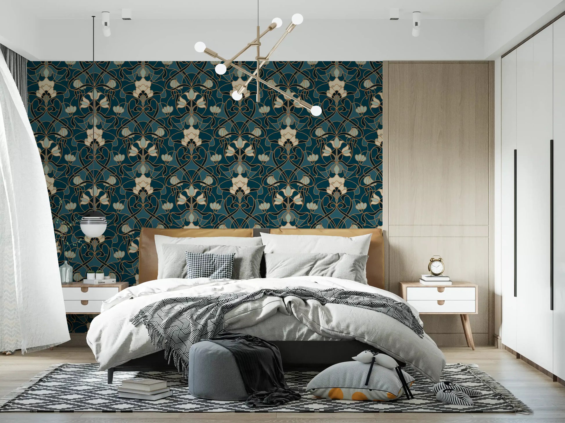Heritage Botanical Scrollwork Wallpaper⁠