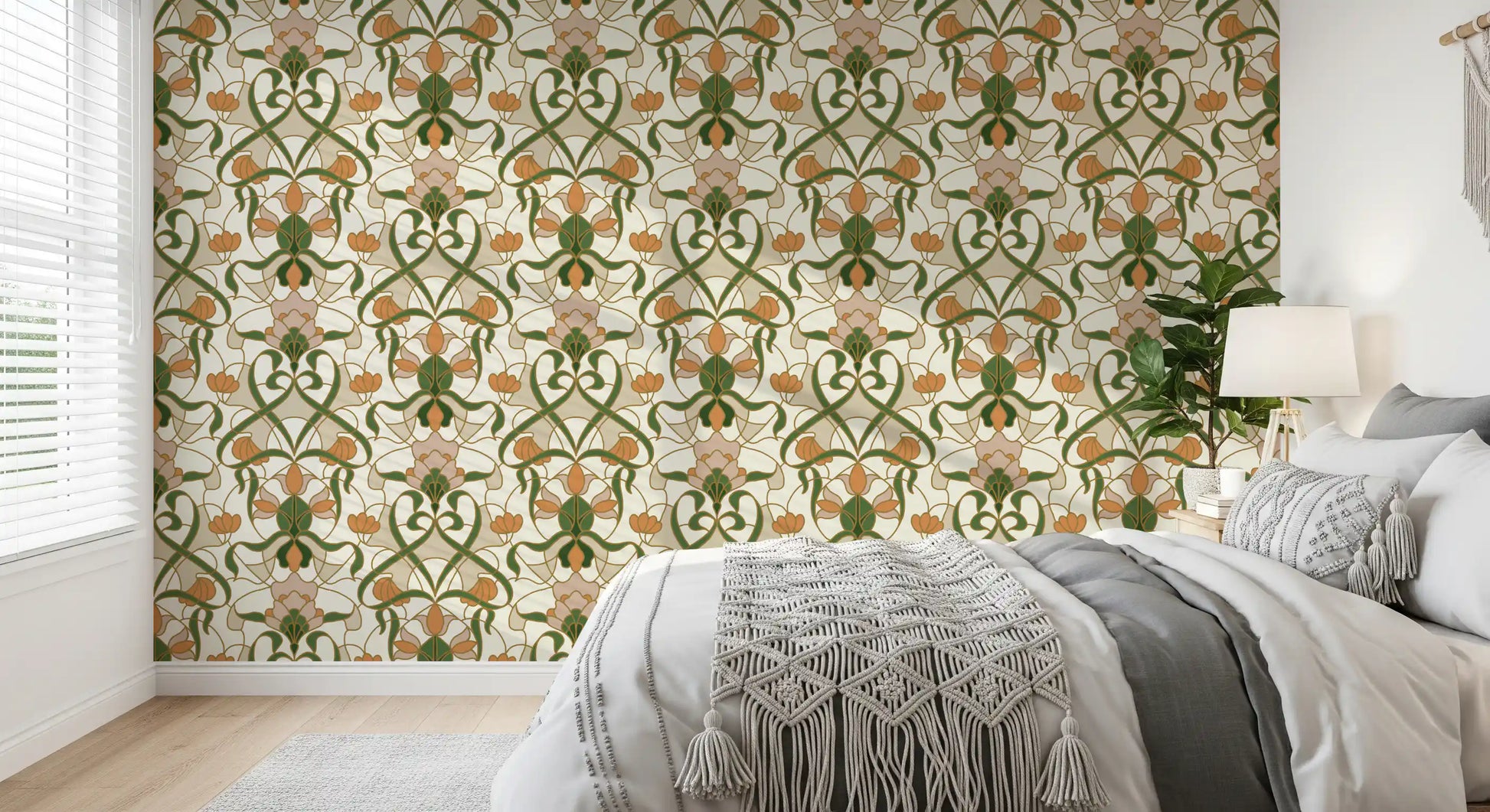Art Nouveau Floral Interlace Wallpaper⁠