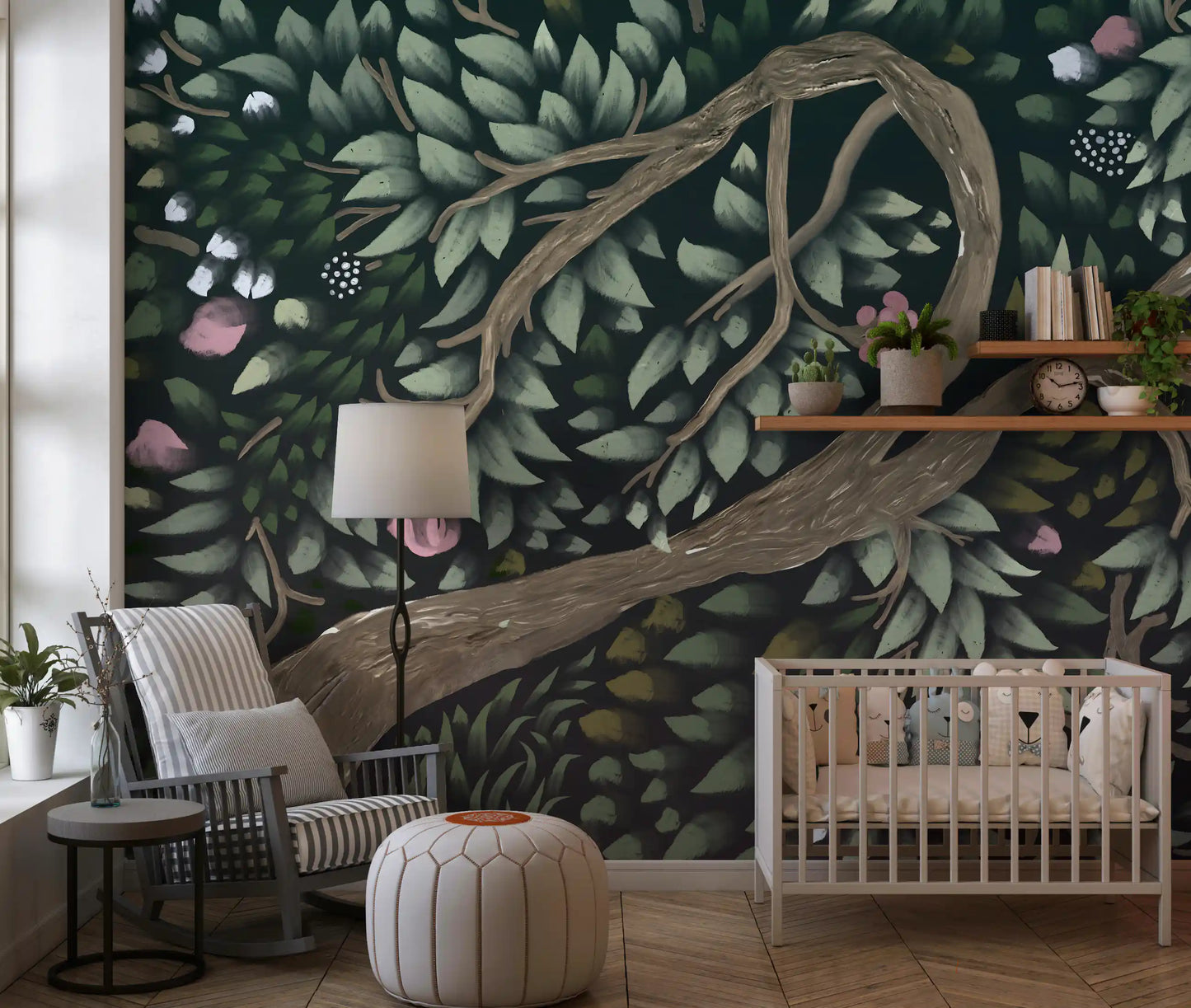 Enchanted Midnight Orchard Canopy Wall Mural