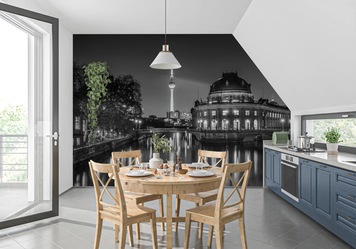 Berlin Metropolitan Night View Wall Mural