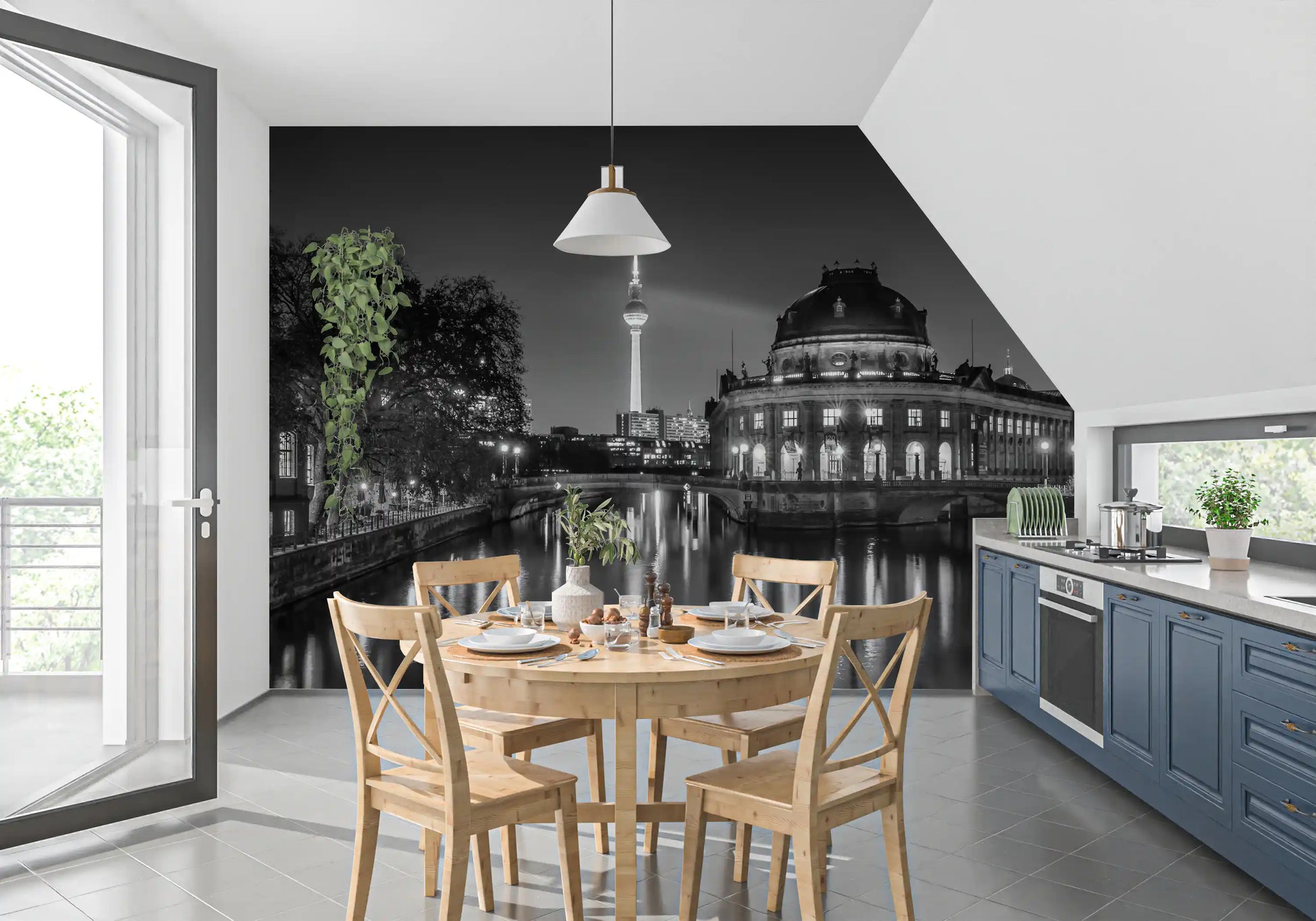 Berlin Metropolitan Night View Wall Mural