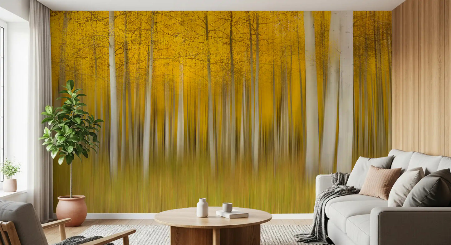 Golden Aspen Forest Motion Wall Mural
