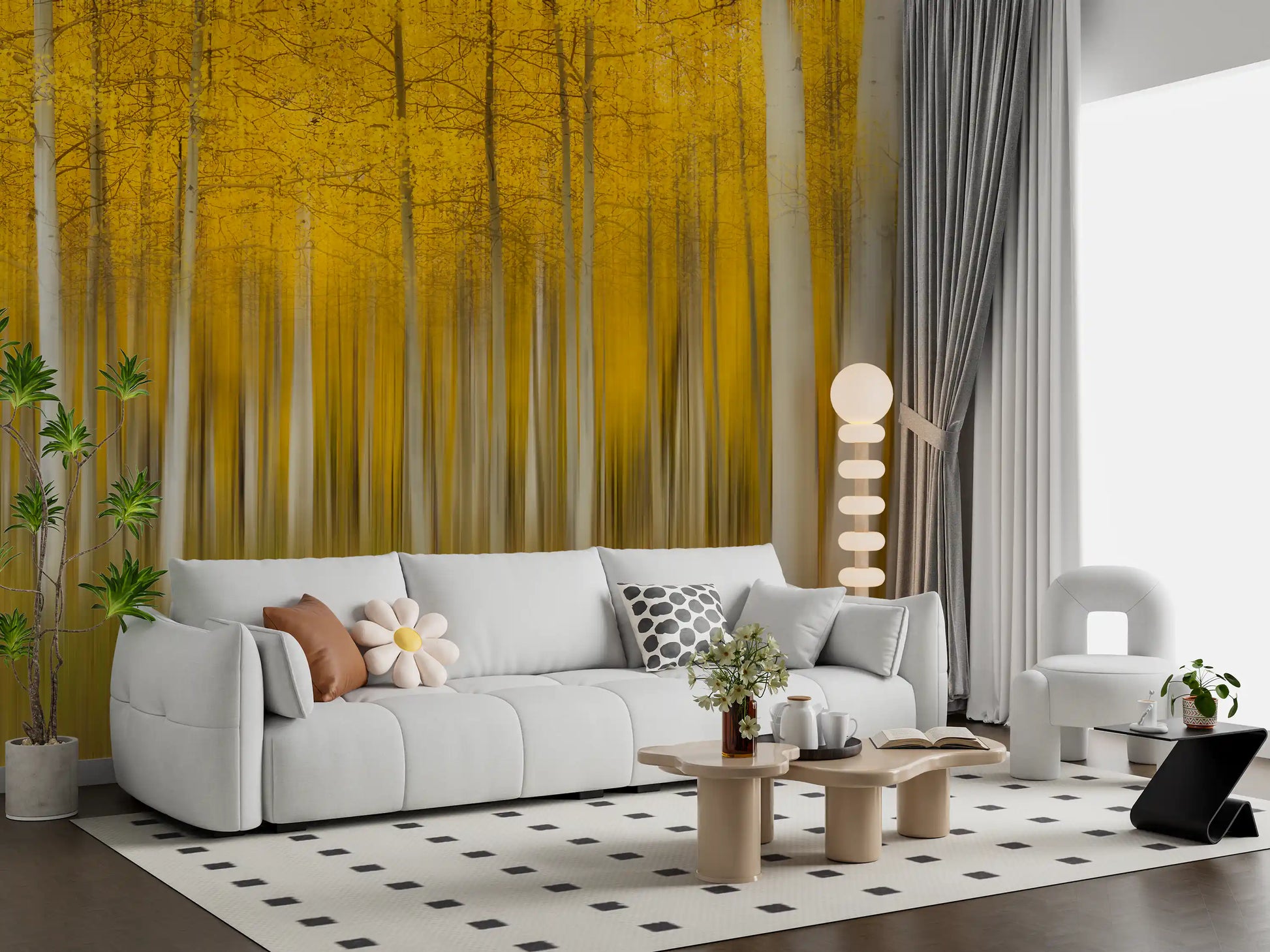 Golden Aspen Forest Motion Wall Mural