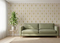 Golden Art Deco Fan Motif Wall Mural