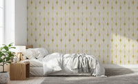 Golden Art Deco Fan Motif Wall Mural