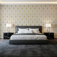 Golden Art Deco Fan Motif Wall Mural
