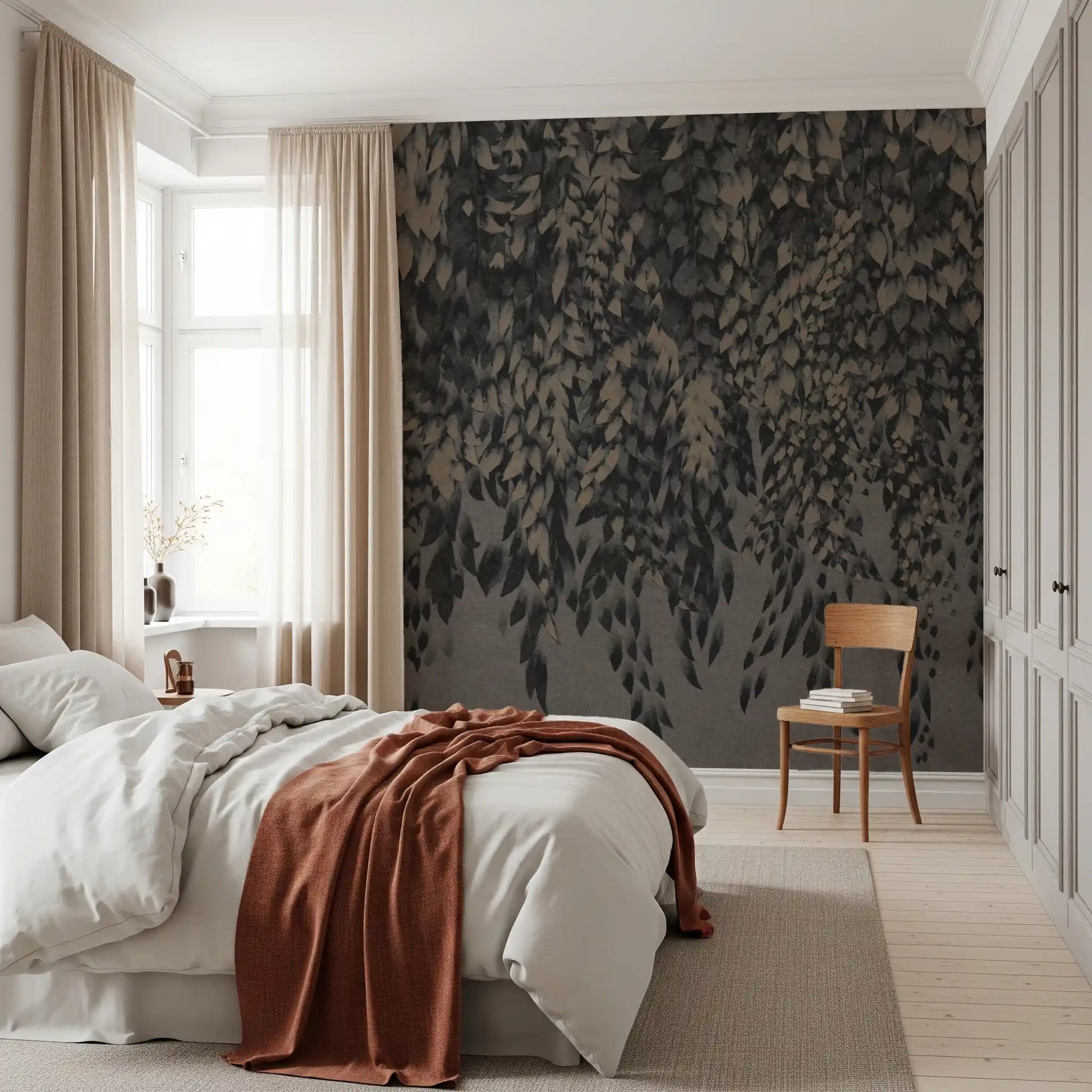 Ink-Wash Trailing Willow Study Wall Mural
