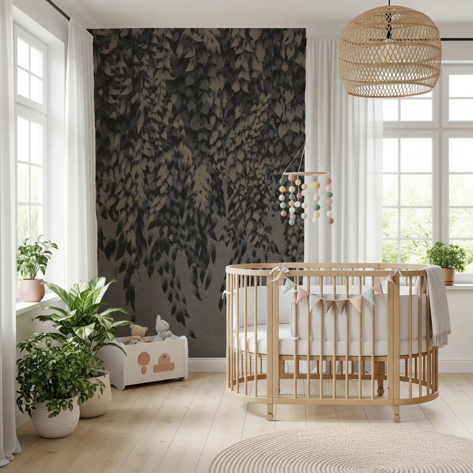 Ink-Wash Trailing Willow Study Wall Mural