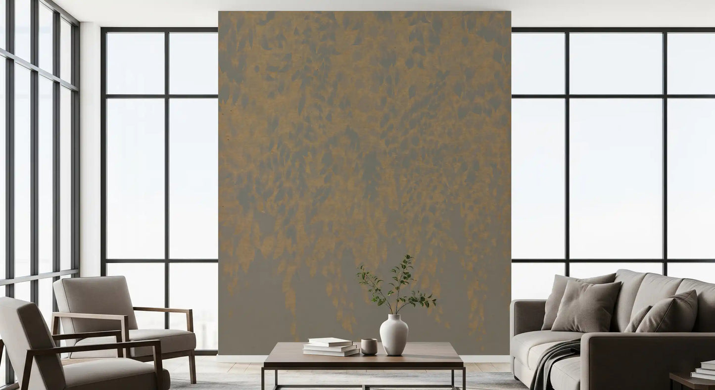 Ethereal Willow Cascade in Neutral Tones Wall Mural