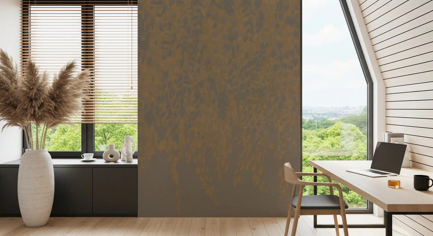 Ethereal Willow Cascade in Neutral Tones Wall Mural