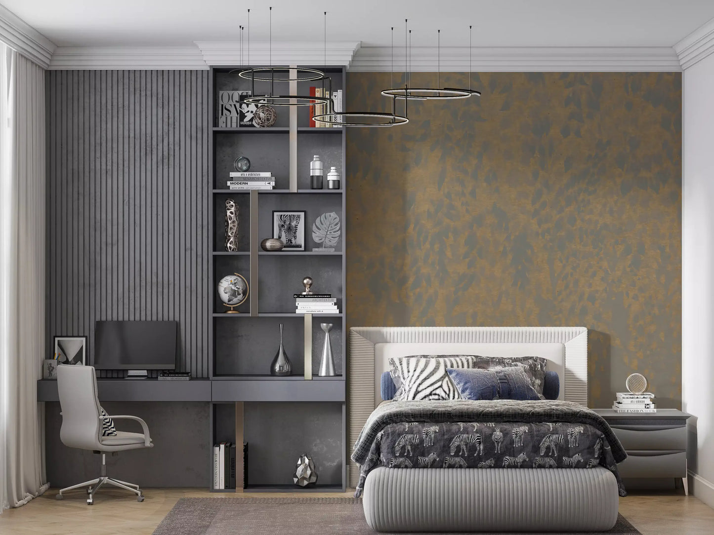 Ethereal Willow Cascade in Neutral Tones Wall Mural