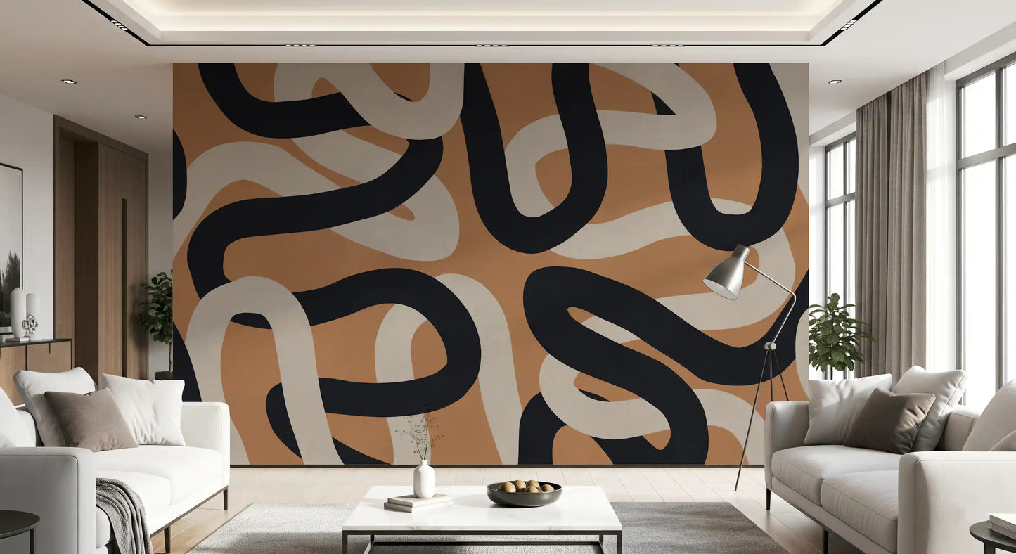 Intertwined Earthy Curves Wall Mural