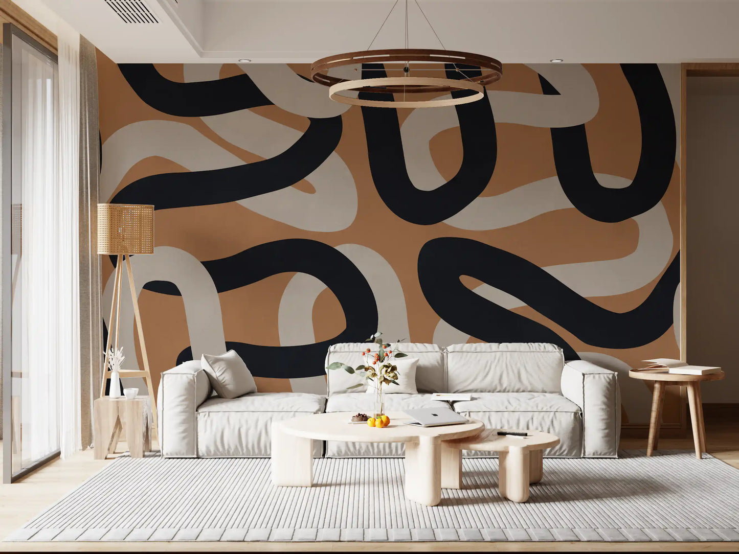 Intertwined Earthy Curves Wall Mural